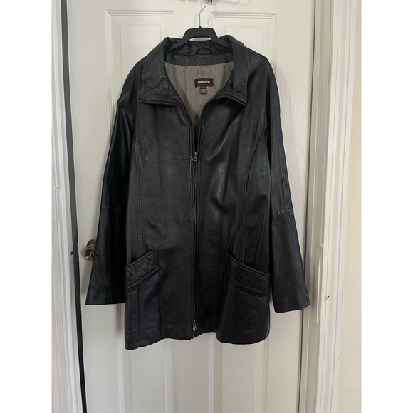 Vintage Danier Black Leather Coat 2XL Oversized Grunge Chic Premium Leather - Picture 10 of 16